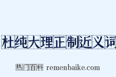 杜纯大理正制近义词是什么意思的图片
